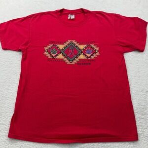 Vintage 90s Tucson Arizona Graphic T-Shirt Southwest Anvil XL Red
